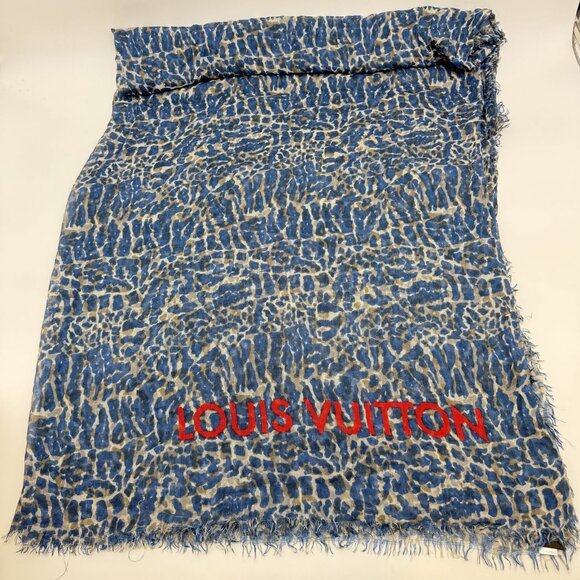 Authentic LOUIS VUITTON Etoile Lizard Stole M74962 Navy #36635512 - Picture 4 of 12